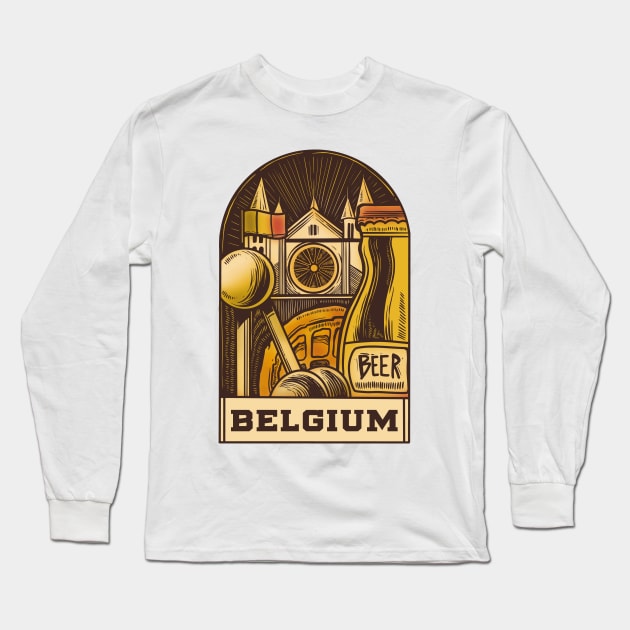 Belgium P R t shirt Long Sleeve T-Shirt by LindenDesigns